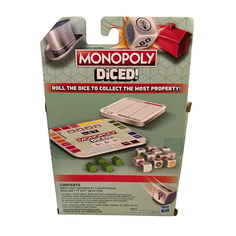 MONOPOLY Diced Game, Easy‎ to Learn Game, Quick Game, Portable Travel Board Game